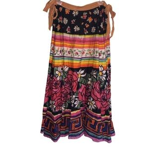 Jasmine KC Floral Beaded Full Skirt Made in India Size Small